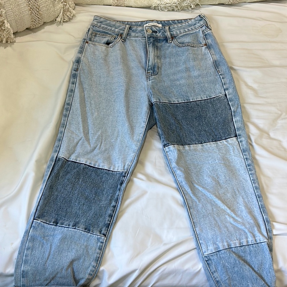 PACSUN Mom Jeans Size 27 Patchwork Lightly Worn Women’s Street Style Denim
